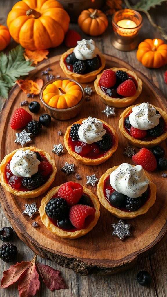 spooky berry cream tartlets spooky berry cream tartlets