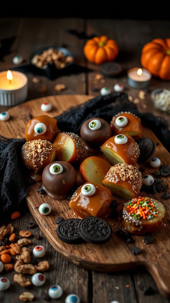 spooky caramel apple treats