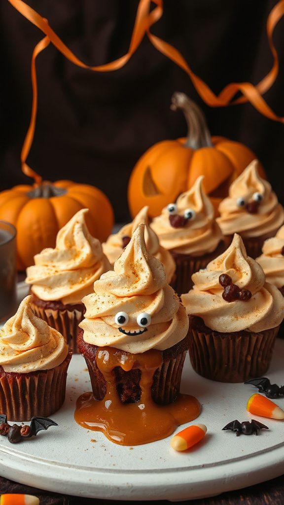 spooky caramel filled cupcakes spooky caramel filled cupcakes