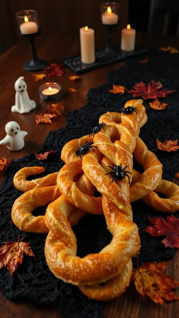 spooky cheesy snake breadsticks