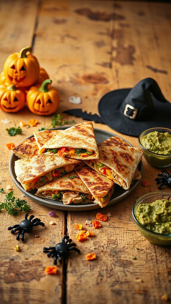 spooky chicken quesadilla fun