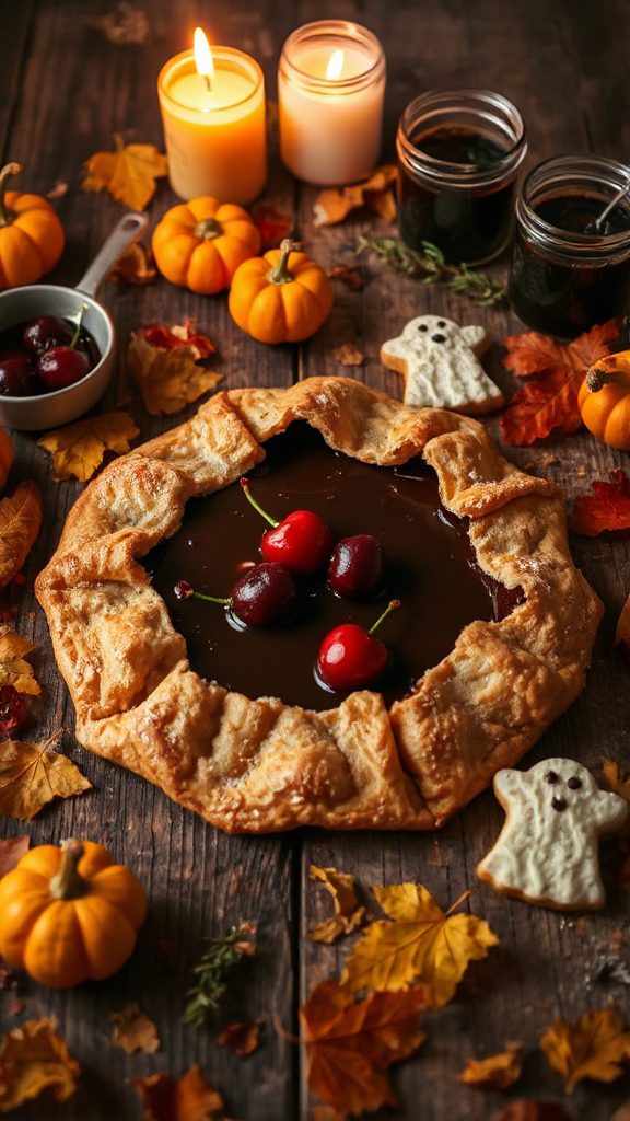 spooky chocolate cherry galette