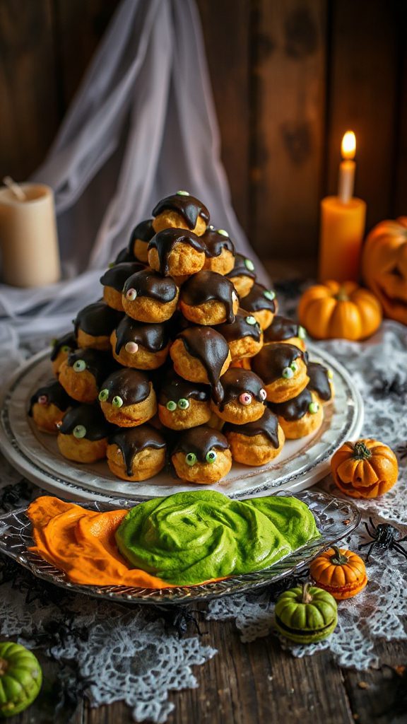 spooky chocolate filled pastries