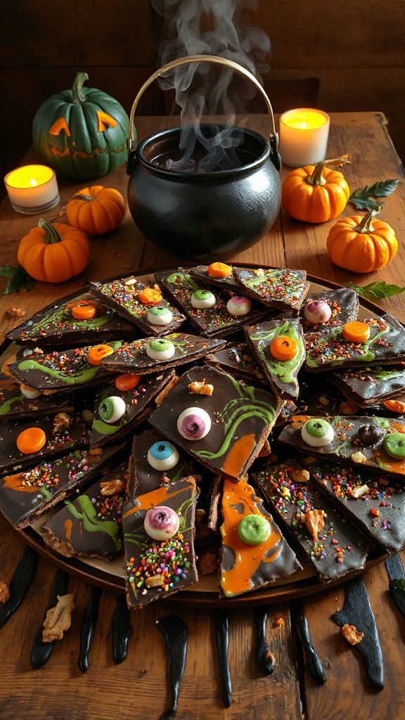 spooky chocolate peanut brittle