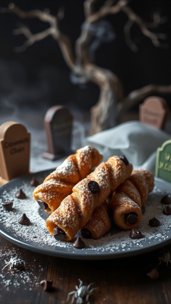 spooky churros with chocolate