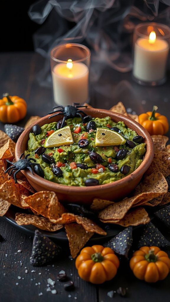 spooky coriander guacamole dip spooky coriander guacamole dip