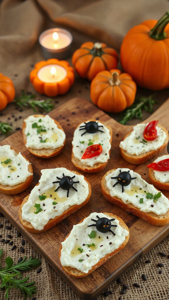 spooky creamy garlic bruschetta spooky creamy garlic bruschetta