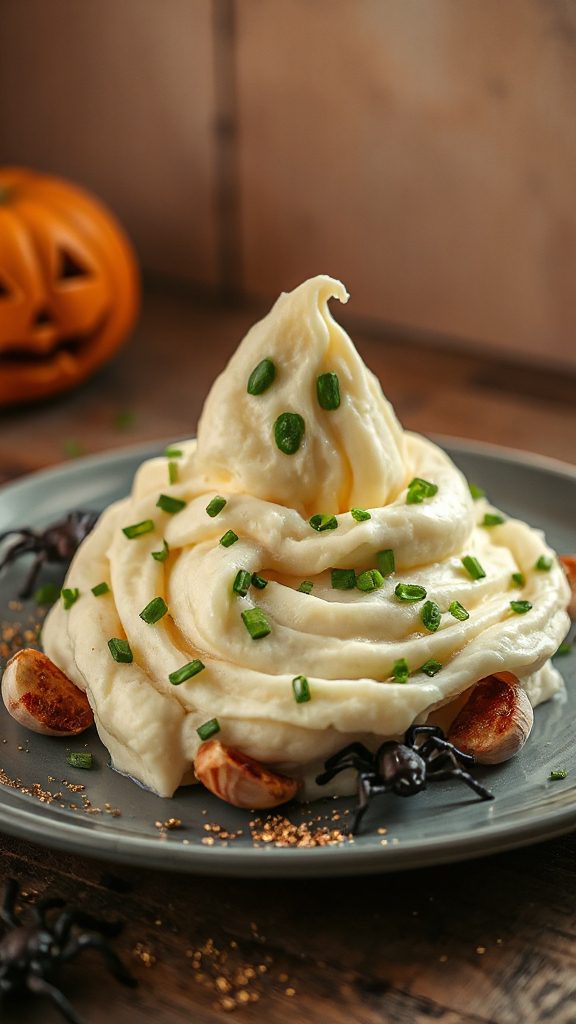 spooky creamy mashed potatoes