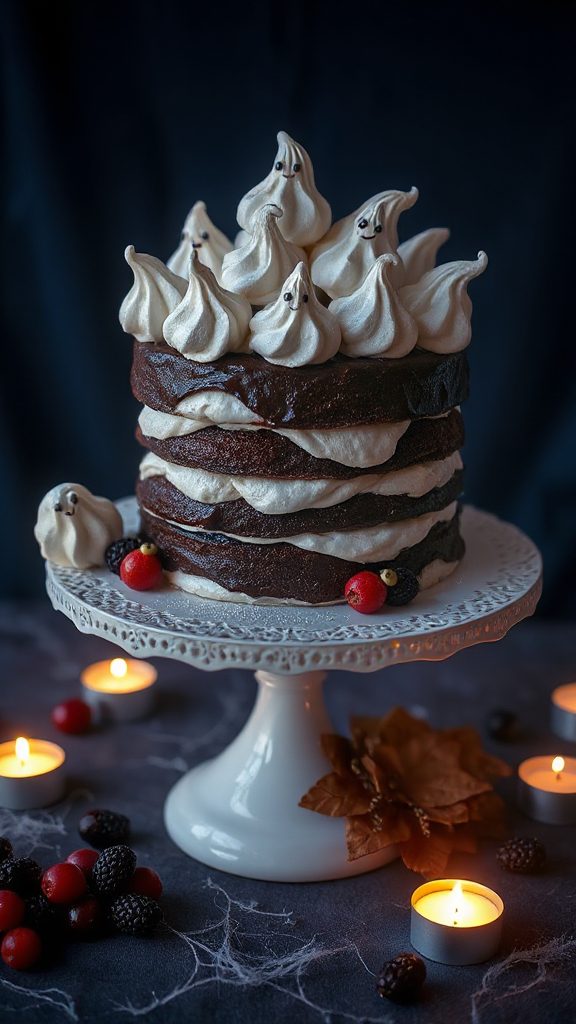 spooky dessert with ghosts spooky dessert with ghosts