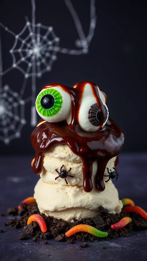 spooky eyeball dessert sundae