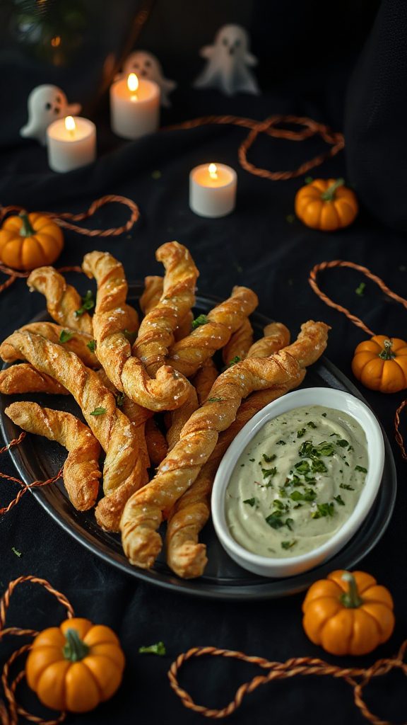 spooky finger shaped breadsticks