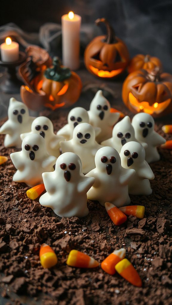 spooky ghost chocolate pralines