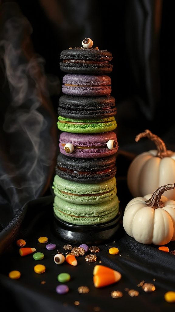 spooky green macarons treat spooky green macarons treat