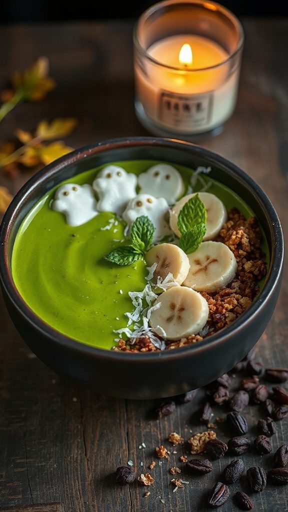 spooky green smoothie bowl
