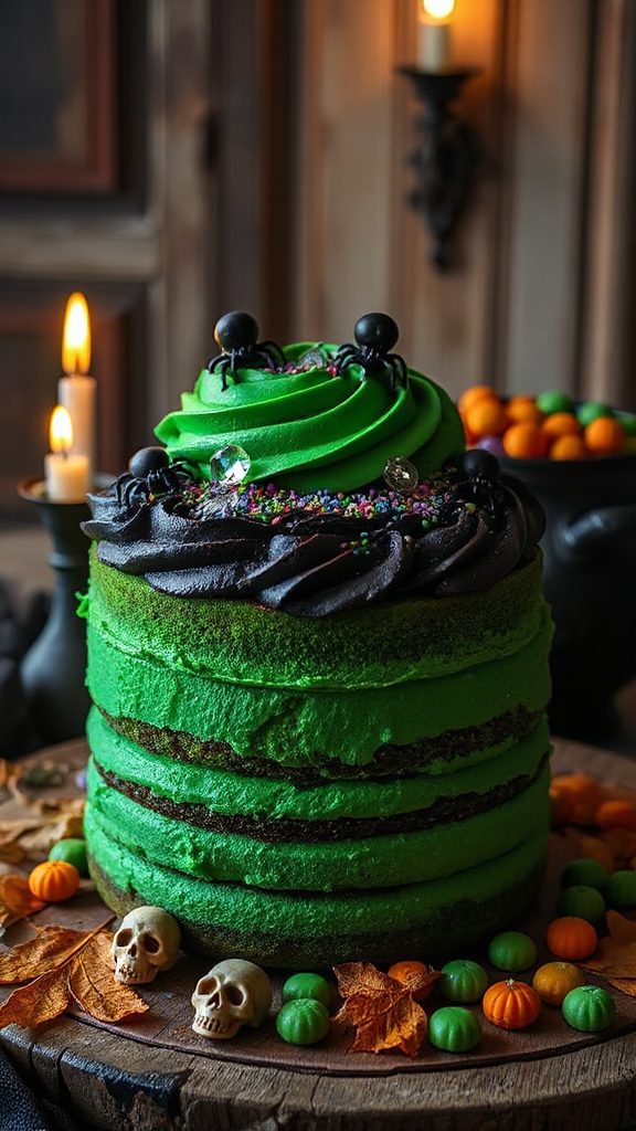 spooky green velvet gateau