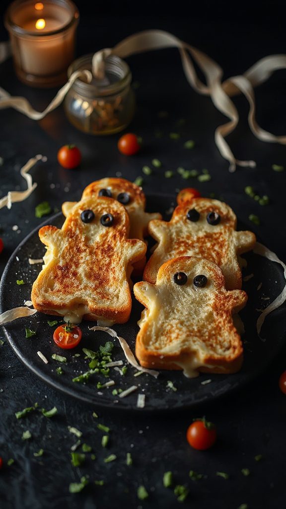 spooky grilled cheese sandwiches