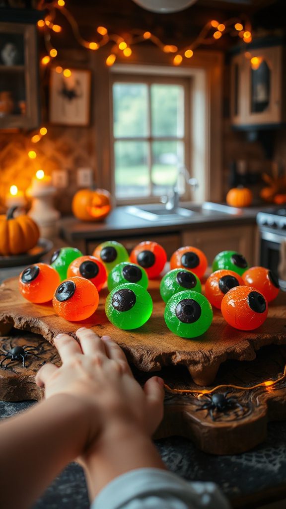 spooky gummy eyeball treats