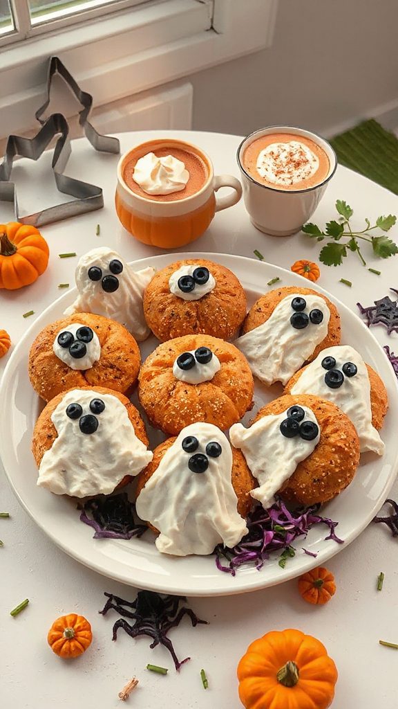 spooky halloween bagel treats