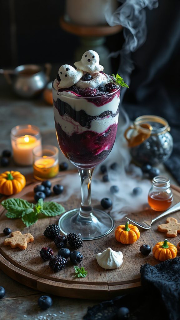 spooky halloween dessert parfait