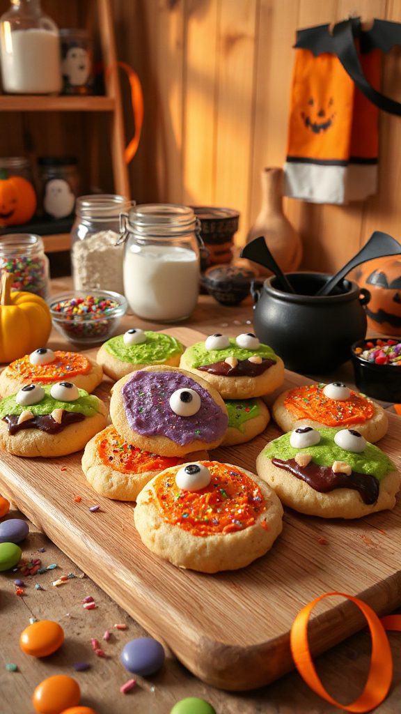 spooky halloween monster cookies spooky halloween monster cookies