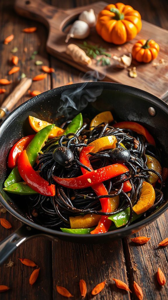 spooky halloween noodle stir fry spooky halloween noodle stir fry