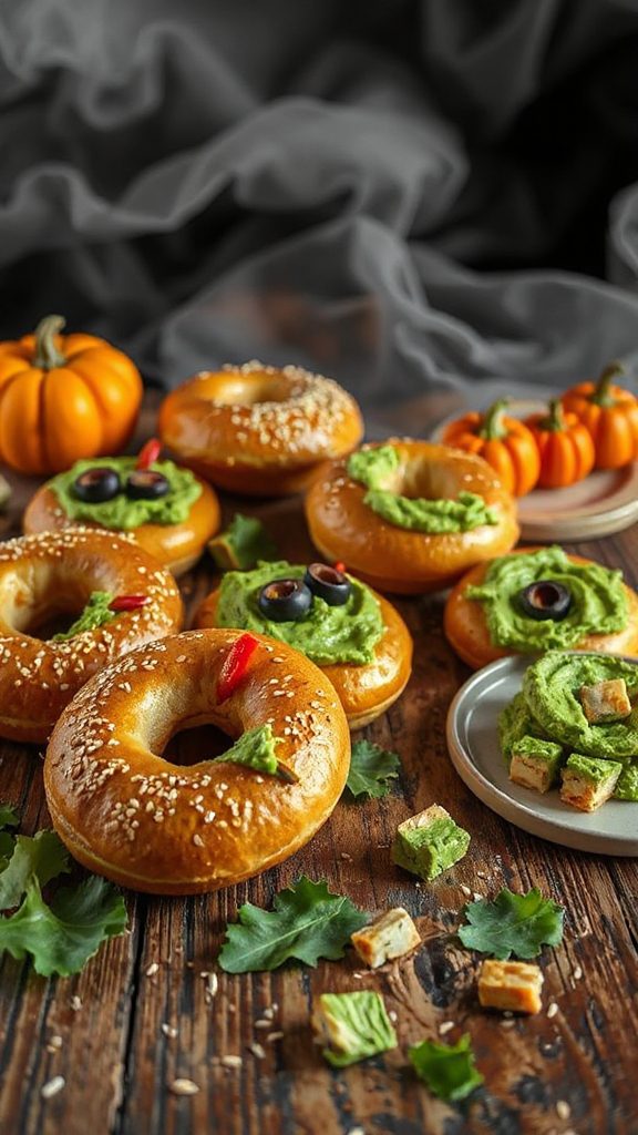 spooky halloween themed bagels