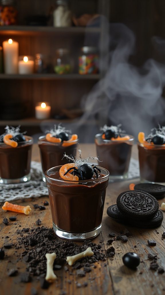 spooky individual chocolate desserts