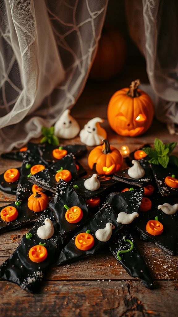 spooky licorice chocolate bark