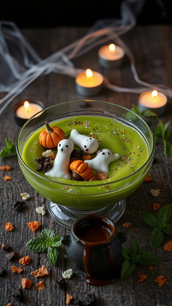 spooky lime gelatin dessert