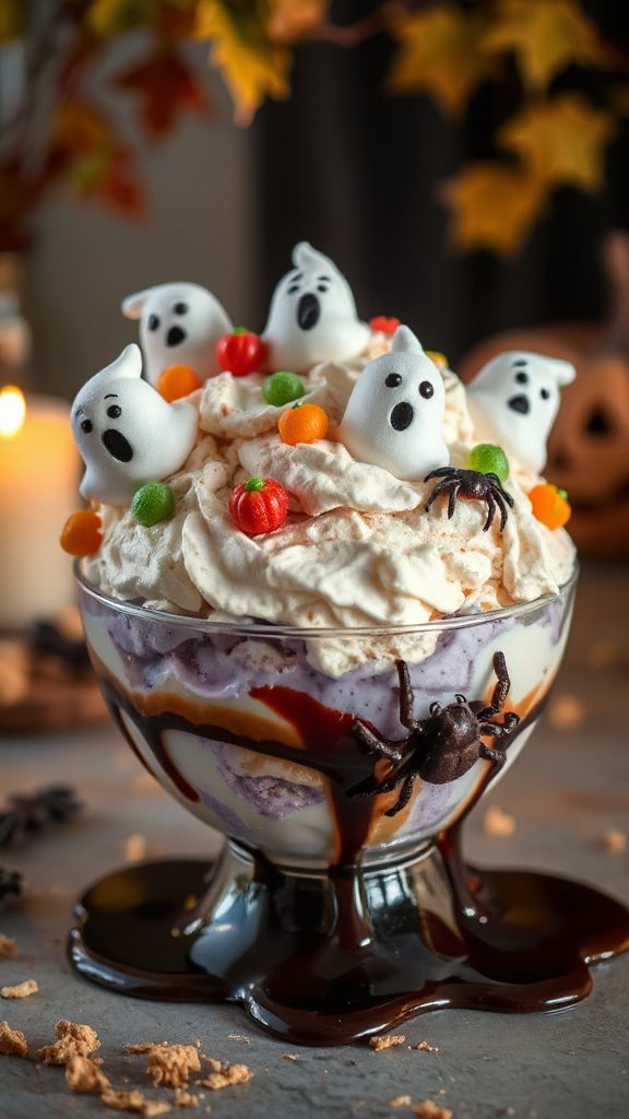 spooky marshmallow ice cream delight