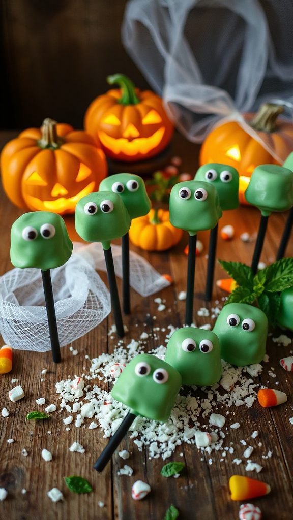 spooky mint marshmallow treats spooky mint marshmallow treats