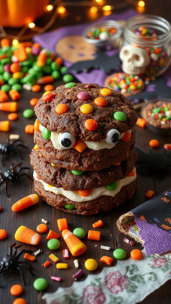 spooky monster cookie sandwiches spooky monster cookie sandwiches