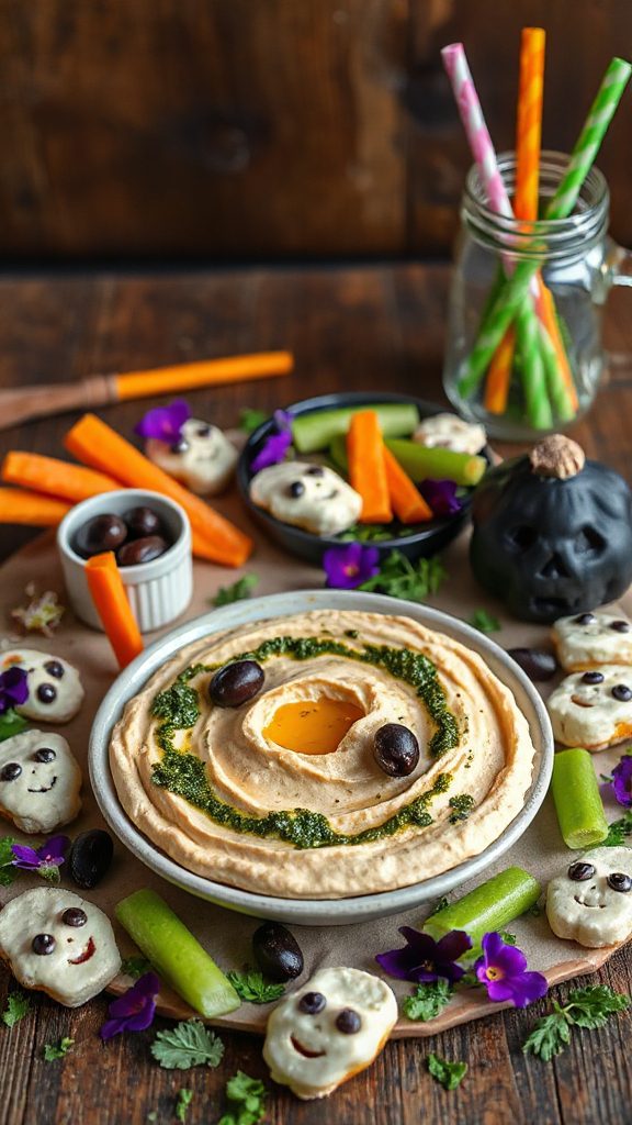 spooky monster eye hummus