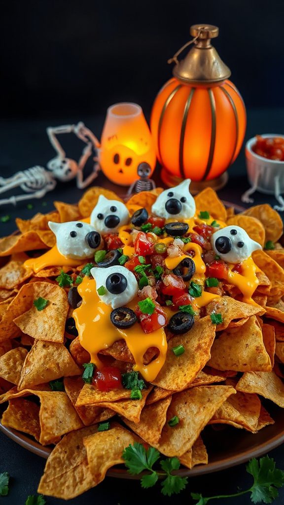 spooky mummy nacho snack