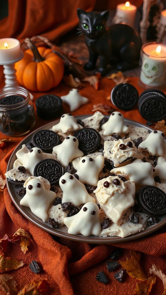 spooky oreo chocolate bark