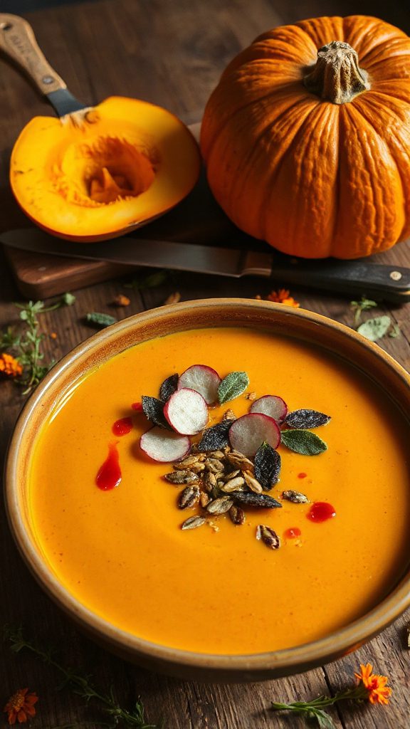 spooky pumpkin spice soup