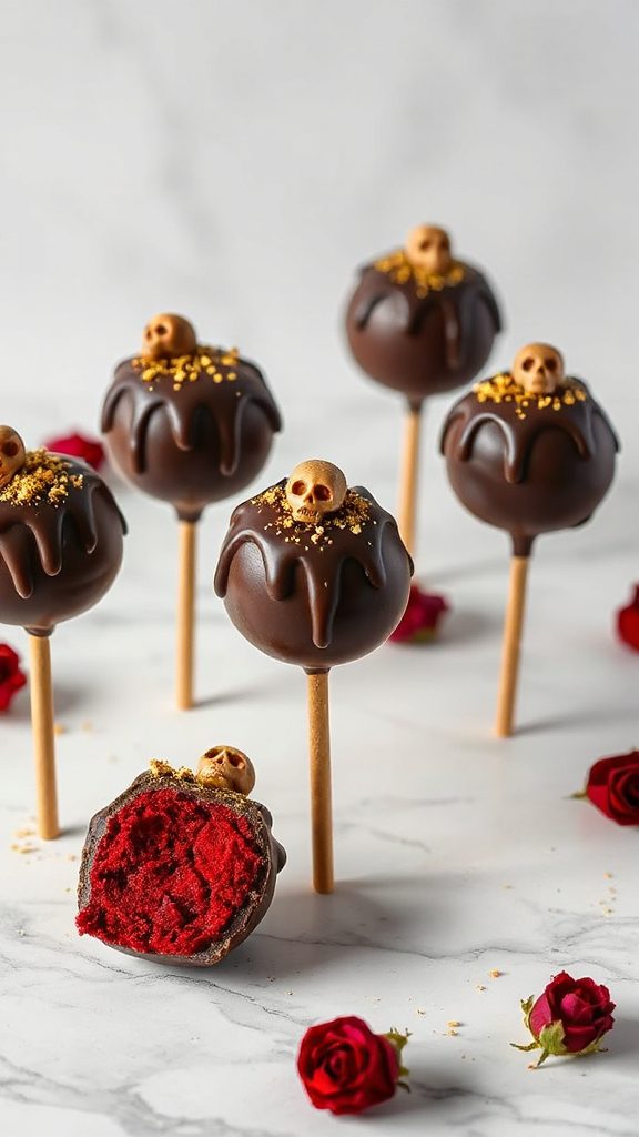 spooky red velvet pops