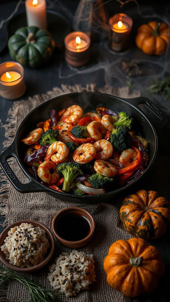 spooky shrimp stir fry spooky shrimp stir fry