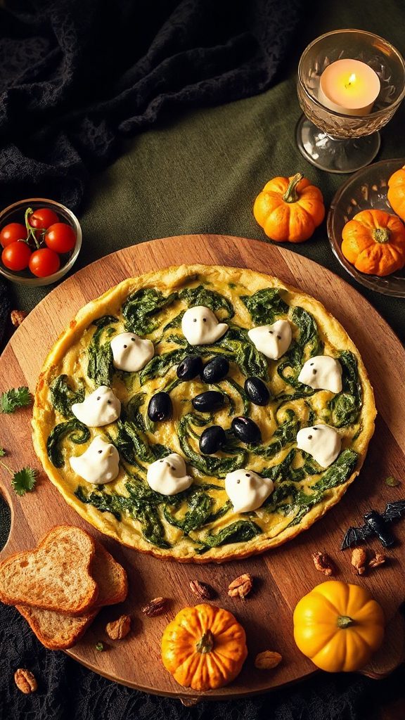 spooky spinach cheese frittata