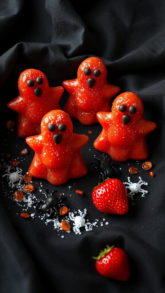 spooky strawberry ghost treats