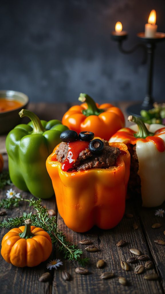 spooky stuffed meatloaf peppers spooky stuffed meatloaf peppers
