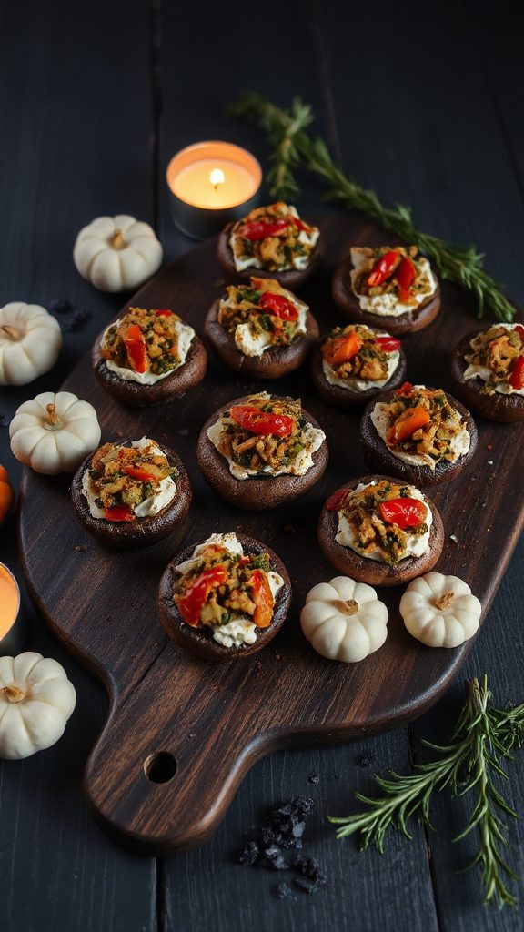 spooky stuffed mushrooms recipe