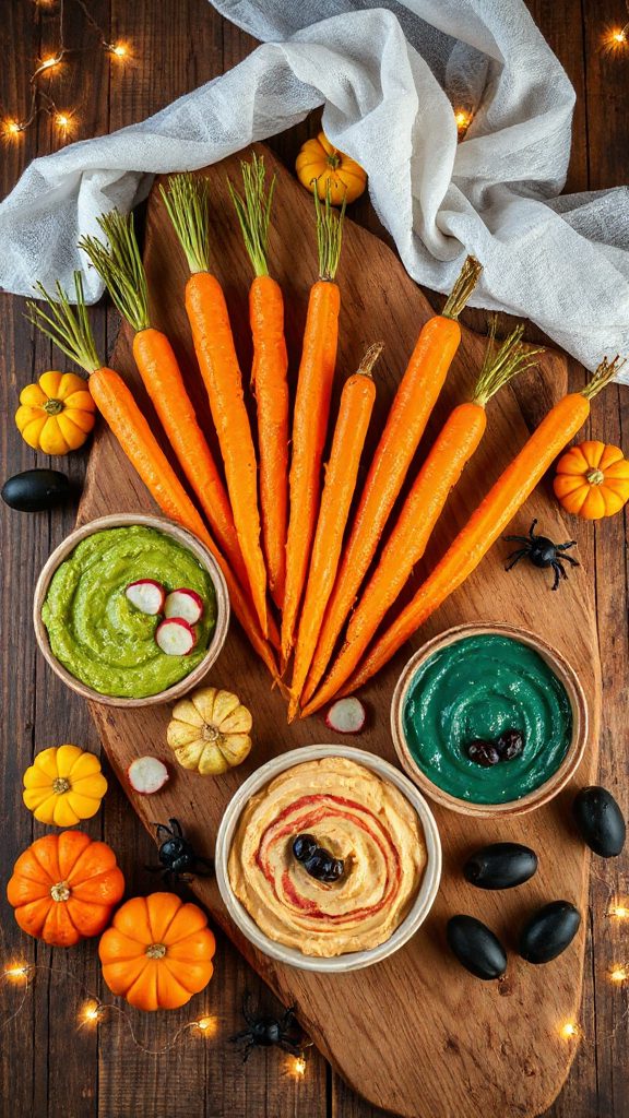 spooky vegetable broomstick snacks