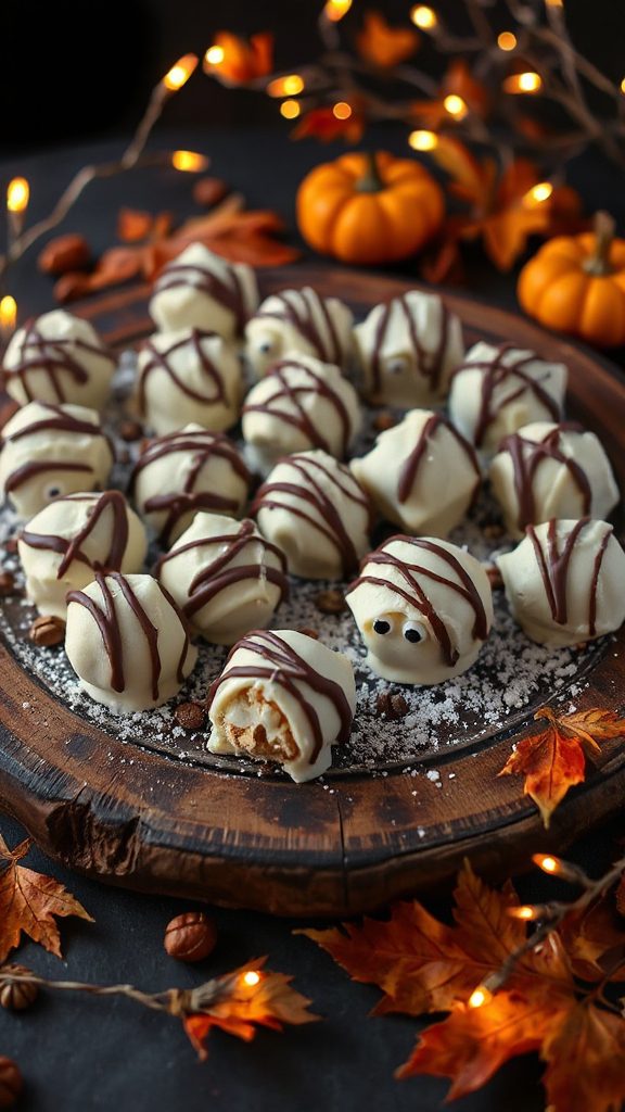 spooky white chocolate truffles