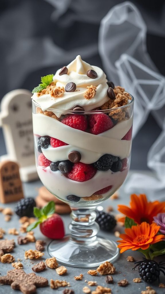 spooky yogurt parfait treat