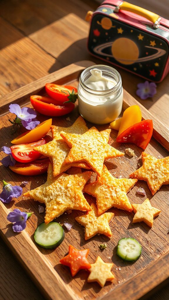 star shaped cheesy snack crisps