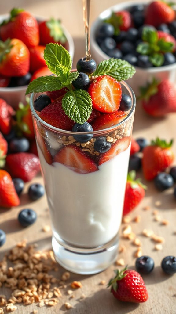 strawberry yogurt granola parfait strawberry yogurt granola parfait
