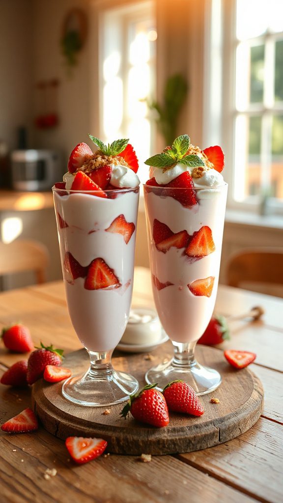 strawberry yogurt granola parfaits
