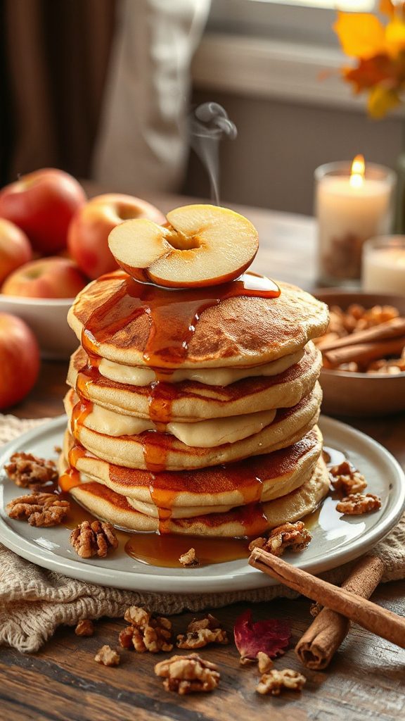 stuffed apple walnut pancakes