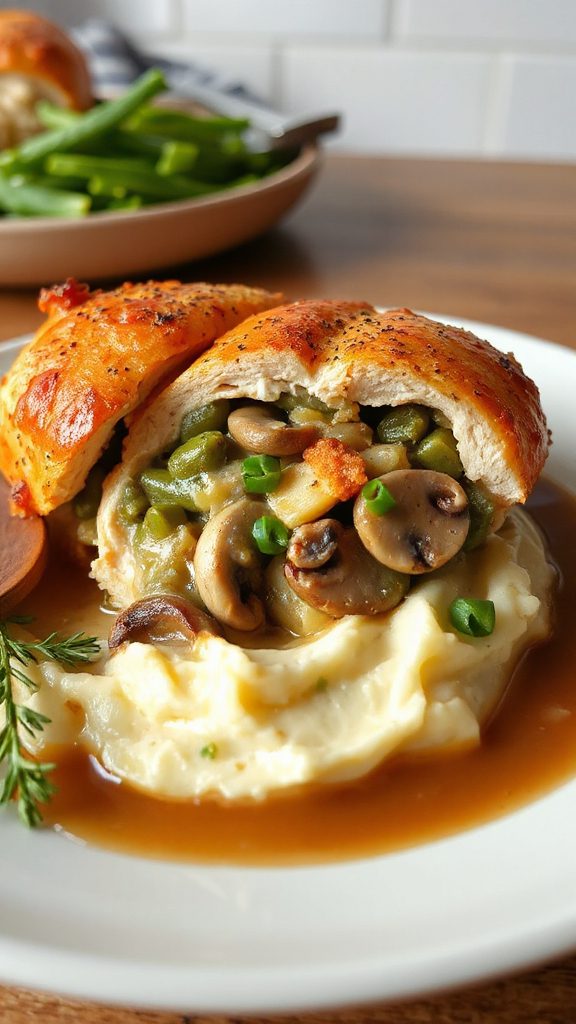 stuffed chicken with casserole